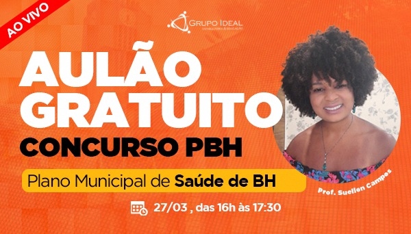 CÓD 342 - Aulão ao Vivo concurso PBH - Plano Municipal de Saúde de Belo Horizonte
